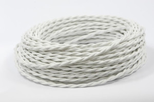 Ретро кабель витой 2x2,5 Белый шелк, Interior Wire ПРВ2250-БЕЛШ  (1 метр)
