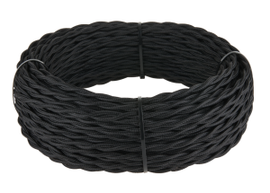 Ретро кабель витой 2x1,5 Черный, Werkel W6452508 (1 метр)