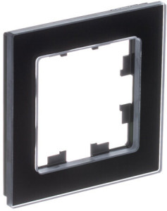 Рамка 1 местная, натуральное стекло, Черный, AtlasDesign SE ATN361001