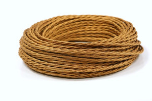 Ретро кабель витой 2x2,5 Медный шелк, Interior Wire ПРВ2250-МДШ (1 метр)