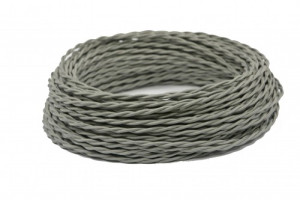 Ретро кабель витой 2x0,75 Серый, Interior Wire ПРВ2075-СЕР  (1 метр)
