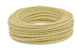 Ретро кабель витой 2x0,75 Слоновая кость, Interior Wire ПРВ2075-СЛК  (1 метр)