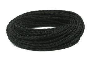 Ретро кабель витой 2x0,75 Черный, Interior Wire ПРВ2075-ЧРН  (1 метр)