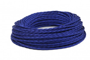Ретро кабель витой 2x2,5 Синий шелк, Interior Wire ПРВ2250-СНШ (1 метр)