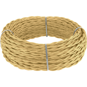 Ретро кабель витой 2x2,5 Золотой песок, Werkel W6452647 (1 метр)