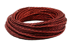 Ретро кабель витой 3x1,5 Гранатовый шелк, Interior Wire ПРВ3150-ГРШ (1 метр)