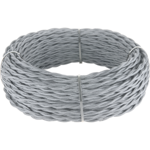 Ретро кабель витой 2x2,5 Серый, Werkel W6452615 (1 метр)