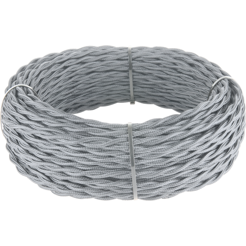 Ретро кабель витой 2x2,5 Серый, Werkel W6452615 (1 метр)