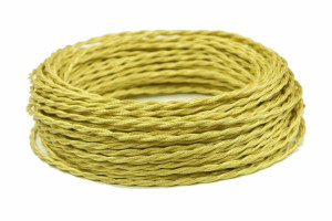 Ретро кабель витой 3x1,5 Светло-золотой шелк, Interior Wire ПРВ3150-ЗЛШ (1 метр)