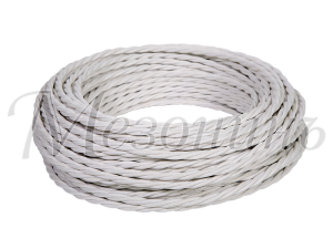 Ретро кабель витой 2x0,75 Белый, ТМ МезонинЪ GE70140-01 (1 метр)