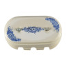 Распаечная коробка керамика на 6 отверстий, синие цветы, серебристая фурнитура Leanza КР6ВС