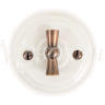 Выключатель фарфоровый 2 кл. (4 положения), белый, ТМ МезонинЪ GE70401-01