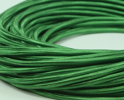 Ретро кабель круглый 2x0,75 Зеленый шёлк, Interior Wire ПДК2075-ЗНШ (1 метр)