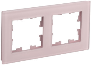 Рамка 2 местная, стекло, Розовый матовый, Brite IEK BR-M22-G-31-K14