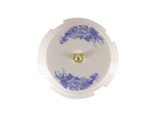 Распаечная коробка керамика D93х47, синие цветы, золотистая фурнитура Leanza КРВЗ