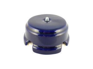 Распаечная коробка керамика D93х47, лазурный azzurra, серебристая фурнитура Leanza КРЛС