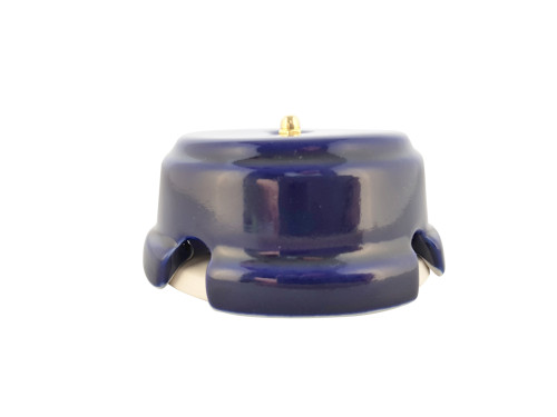 Распаечная коробка керамика D93х47, лазурный azzurra, золотистая фурнитура Leanza КРЛЗ