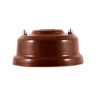 Розетка телефонная RJ11, керамика, коричневый bruno, серебристая фурнитура, Leanza РТКС