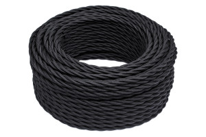 Ретро кабель витой UTP Cat.5E комп. Черный/Матовый, Bironi B1-427-73-U (1 метр)